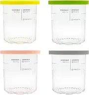 [CXQ] XL Family Size Ice Cream Pint Containers with silicone lid, Compatible with Ninja NC501 CREAMi Deluxe 11-in-1 Ice Cream & Frozen Treat Maker and model: NC500, NC501, NC501H, NC501HBL and NC501HGN. (Yellow/Green/Pink/Grey)