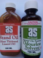 Odourless solvent + stand linseed oil +free postage