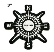 Nautical Compass Patch Embroidered Iron-On Applique Nature Souvenir