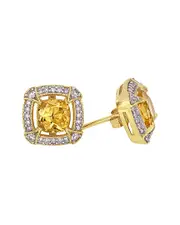 Rina Limor 10K 2.07 ct. tw. Diamond & Gemstone Halo Studs