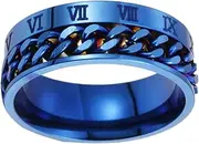 [TOGEVAL] Roman Numeral Ring Roman Numeral Finger Rings for Men Titanium Band Ring Beaded Rings Mens Fidget Ring Womans Rings Adjustable Fidget Ring Gold Fidget Ring Titanium Steel