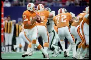 Quarterback Steve DeBerg Tampa Bay Buccaneers drops back to pass b- Old Photo