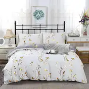 Fabric Fantastic Reversible Design Queen Size White Quilt/doona/duvet Cover Set