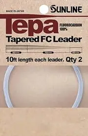 Sunline 63044368 Tepa Tapered FC Leader 42lb to 30lb 10ft 2pk Clear 42lb-30lb