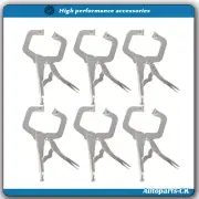 11" 6 Pcs Adjustable C-Clamp Locking Pliers Set Locking Welding With Swivel Pads