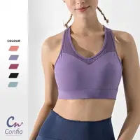 在飛比找momo購物網優惠-【Confio 康菲歐】透氣網孔運動內衣-紫色(運動內衣 運