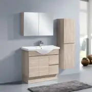 RC-316 600-1200mm White Oak Wood Grain Vanity w Semi-Recessed Ceramic Top