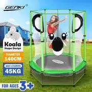 Genki Trampoline Rebounder Jumping Gym Equipment Home Outdoor Fitness Kids Exericise with Safety Enclosure Net 55"