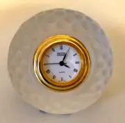 Crystal Legends NEW Golf Ball Clock Quartz Desk Paper Weight Roman Numeral