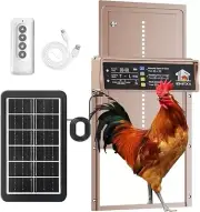 Solar Chicken Coop Door – Auto Timer, Sensor, Remote, Weatherproof, Gold