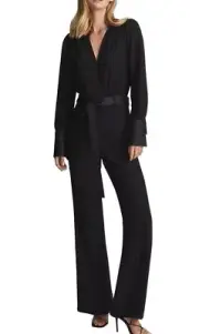 REISS BLACK LUKA TUX JUMPSUIT NWT RRP $575 Size 10