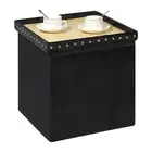 Storage-Ottoman Cube-Folding Tufted - Ottomans 15.7x15.7x15.7 inches Black