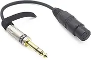 Youkamoo 1/4" TRS 6.35mm to 4 pin XLR Female Balanced Headphone Audio Headphone 8 Core Silver Plated Adapter Cable 15CM [ 1/4" TRS 6.35mm Male ] Male to Female