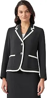 [Kasper] Women's Crepe Two Bttn Patch Pocket Jacket W Fra