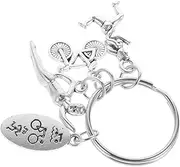 [LIFKOME] Running Swimming Bike Charm Metal Sports Keychain Decorative Bag Pendant