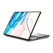 MacBook Pro 16-inch (M1 - M4) Impact Case Geometric Abstract Navy BlueTeal Pink Crayon Watercolor Brushstrokes