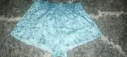 New VS/love for lemons satin button sided sleep shorts small blue floral