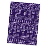 AFL Christmas Wrapping Paper - Fremantle Dockers - XMAS - 49cm X 69cm