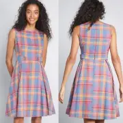 Modcloth Something Sixties Cotton-Linen Dress NEW Size 24