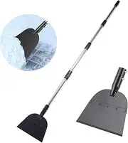 Flat Shovel, Steel Snow Shovel, Outdoor Ice Shove with Adjustable Handlel, Multifunctional Shovel for Garden, Lawn, Walkway, Driveway, Road, Weed Removal Tool