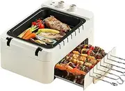 Skewers Machine Barbecue Plate, Electric Roaster Pan Household Small Stove, Automatic Rotating, Automatic Smokeless BBQ, Multi-Function Electric Grill, Rotating Oven Barbecue Grill, for Home Use