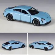 Porsche Taycan Turbo S Model Car 1:43 Diecast Toy Cars Pull Back Doors Open Boys