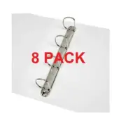 8 PACK - WHITE Marbig 4 D Ring Clearview Insertable Binders A4 50mm NEW