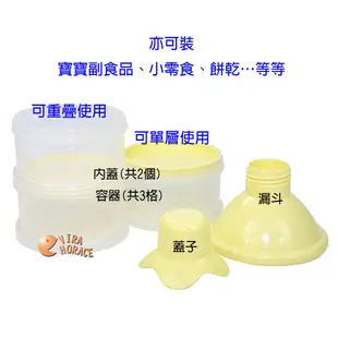 RichelI 利其爾三層奶粉分裝盒98992(奶粉分裝盒、奶粉罐)容器透明，實用方便 HORACE