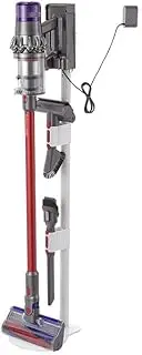 Vacuum Cleaner Stand Holder for Dy Son, with Wheels for Vacuum Cleaner V15 V11 V10 V8 V7 V6, Metal Floor Vacuum Stand Compatibel for T30 T20 V12 V11 V10, No Drilling The Wall (White)