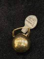 Vintage Vendome Gold-Tone Round Sphere Square Shank Adjustable Cocktail Ring NWT