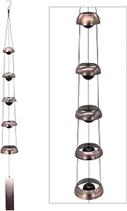 ASTARIN Bell Wind Chimes, Temple Wind Bell, Copper Wind Chimes with 5 Bells, Feng Shui Wind Chime for Home Yard Outdoor Decoration, A Great Memorial Wind Chime for Someone Who Loves Peace Red Copper