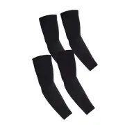 2 Pairs Arm Sleeves Compression UV Protection Cooling Sun Sleeves Tattoo Black