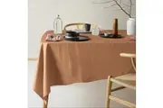 Vintage Design Homewares Helm Terracotta Washed Linen Cotton Tablecloth 180cm x 400cm