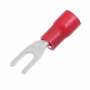 A● 100Pcs SV1.25-3.2 Insulated Fork Spade Connector Crimp Terminal 22-16AWG Red