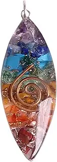 [Raum der Stille] Orgone Pendant Multi-Coloured (Various Gemstones) with 1 m Wax Cord, Small Tin with 5 Language Folder and Brocade Bags, Various Shapes