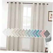 Natural Linen Blended Semi Sheer Curtains 84 Inches Long Rich Linen Textured