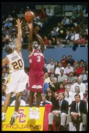 Guard Kris Weems Stanford Cardinal shoots the ball the USC Trojans- Old Photo
