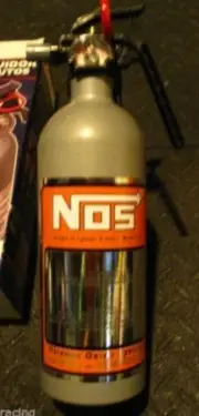 NEW Metallic Silver Fire Extinguisher Replicates NITROUS OXIDE NX ZEX Rat Rod