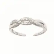 Woven Toe Ring Real Sterling Silver 925