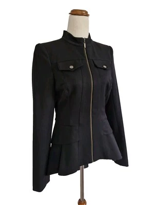 CUE Black Bustle Back Blazer Jacket sz 6 BNWT