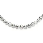 Sterling Silver Graduated Beads Adjustable Necklace