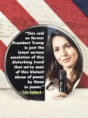 Tulsi Gabbard Quote 2024 Political Metal Pin-Back Button Trump - 3" Round