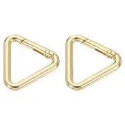 2Pcs Metal Triangle Ring Buckle, 1" Spring Snap Clip Hook Jump Rings, Gold