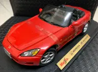 在飛比找Yahoo!奇摩拍賣優惠-自售1:18本田 Honda S2000 敞篷 紅色汽車模型