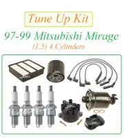 Tune Up For 97-99 Mitsubishi Mirage 1.5L4: Spark Plug WireSet Filters Cap Rotor (for: Mitsubishi)