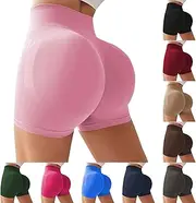 [Generic] Gym Shorts Women High Waist Peach Lift Hip Sports Shorts Tight Yoga Shorts Workout Shorts Scrunch Butt Shorts