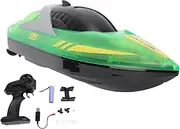 BuyWeek RC Boat with LED Light, Remote Controlled Boat High Speed Double Motor Waterproof USB Charging Remote Controlled Racing Boats Toy for Children Boys Girls