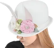 [Generic] Easter Hats For Adults,Bunny Ears Show Hat With Flowers | Carnival Headwear, Stylish Halloween Costumes, Role Play Accessories For Photography Props