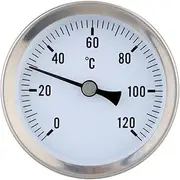 Healvian Rmometer for Pipeline 63mm Industrial Hose Thermometer Clip Accurate 0-120°c Reading for HVAC Oil Tanks