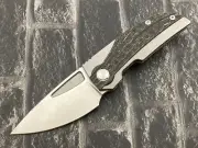 TwoSun Folding Knife Titanium Inlay Carbon Fiber Handle Pocket Knife TS463-M390